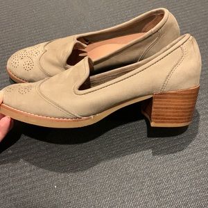 Anthro suede block heels